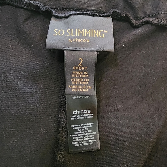 CHICO'S SO SLIMMING BRIGITTE SHORTS, BLACK, SIZE 2 - Picture 2 of 2
